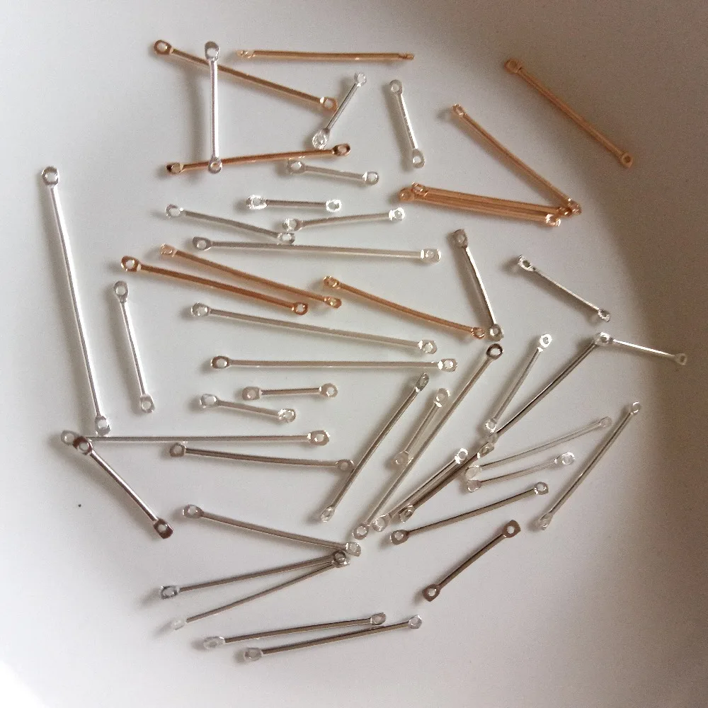 Wholesale 1000pcs 1.5/2.0/3.0/4.0cm Double Hole Connection Rod Charms Diy Fashion Handmade Ear Jewelry Materials And Accessories