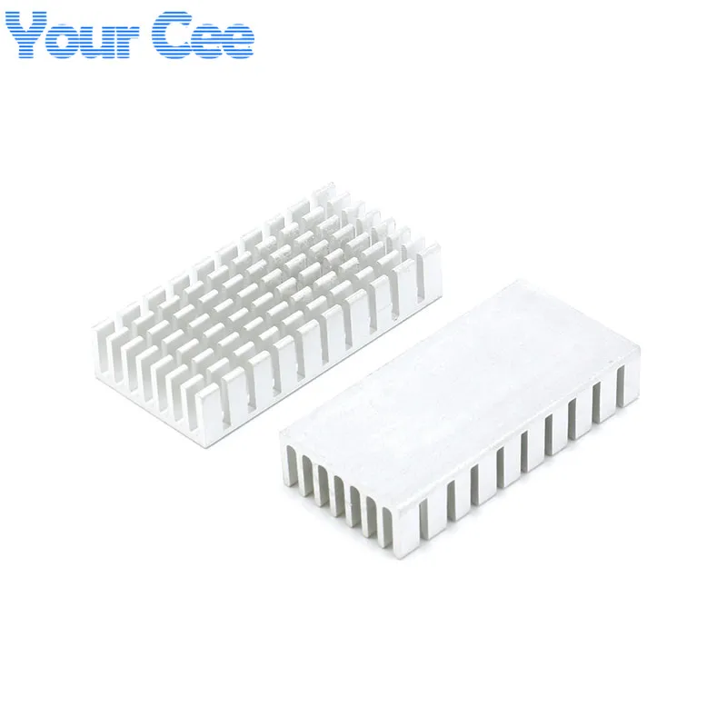 10pcs/1pc 50*25*10mm Heatsink Radiator Cooler Cooling Fin Aluminum Heat Sink LED Power IC Transistor Module Silver 50X25X10mm