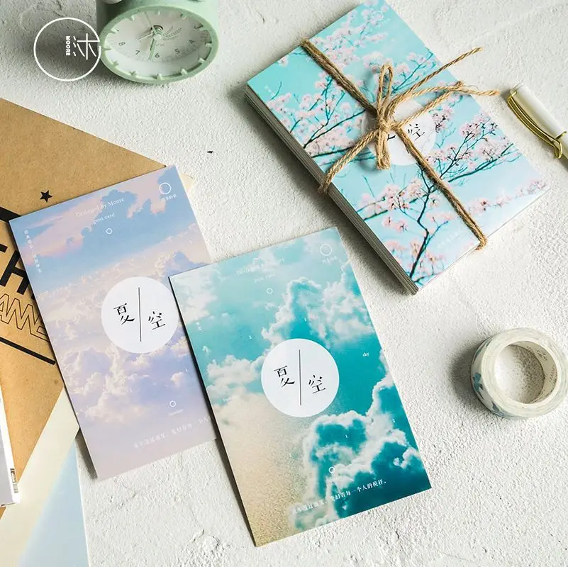 

30Sheets/Set Creative Summer Sky Postcard/Greeting Card/Message Card/Birthday Letter Envelope Gift Card