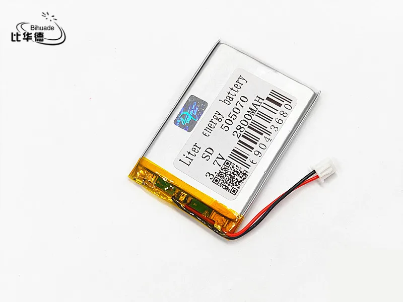 2.5 thread 3.7V 2800mAh 505070 Lithium Polymer Li-Po li ion Rechargeable Battery cells For Mp3 MP4 MP5 toy mobile bluetooth