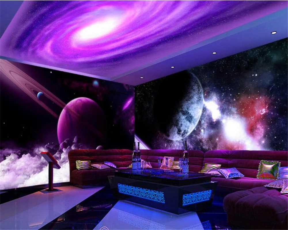 

beibehang 3D High quality indoor waterproof papel de parede 3d wallpaper cool dream purple universe sky theme space background