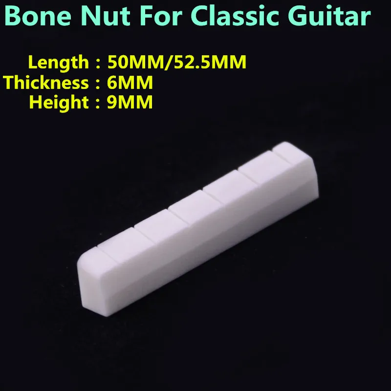 1 Piece  GuitarFamily Real Slotted  Bone Nut For Classical Guitar   50MM / 52.5MM * 6MM * 9MM