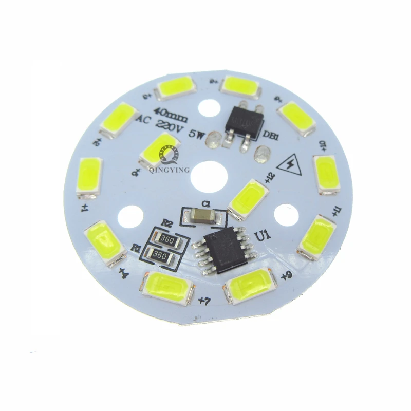 Imagem -05 - Pcb Ac180260v Integrado Driver de Alto Brilho Placa Lâmpada 10 Pcs 220 v 5730smd w 40 Milímetros