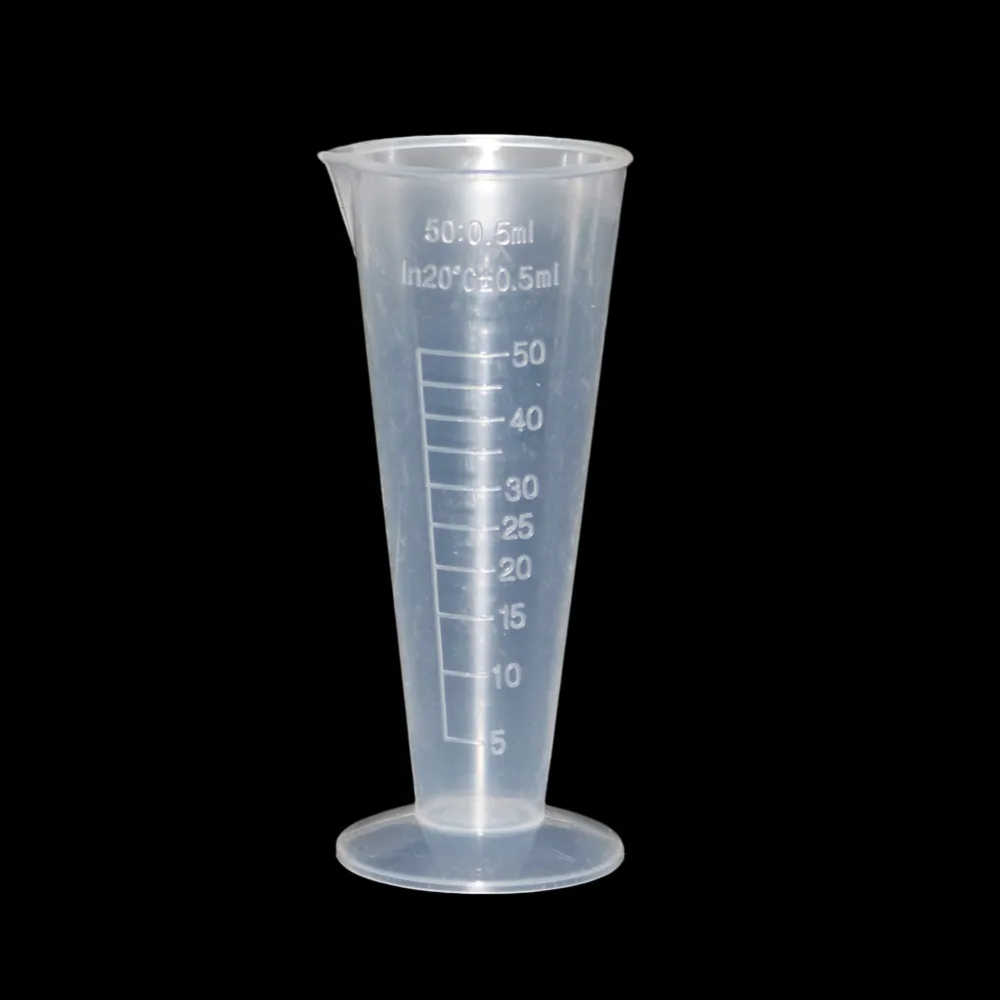 50ml Cone Plastic Measuring Cylinder Graduated Measuring Cylinder Tools Chemistry Laboratory Test School Supplies 1 Pcs