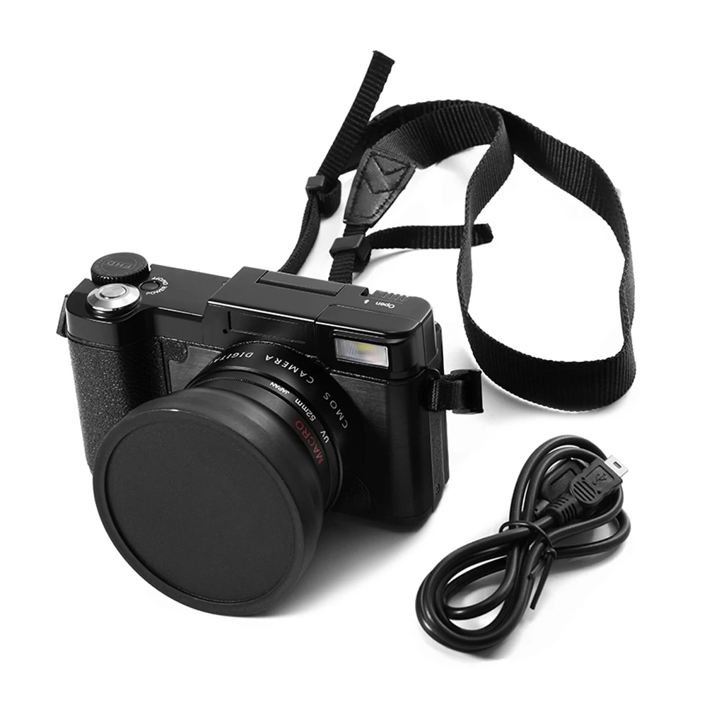 

Professional 24MP HD Half-DSLR Digital Camera 4x Zoom w/ Macro Wide Angle Lens 1080P Digital Video Camcorder DVR Recorder