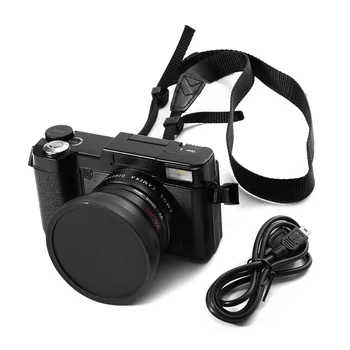 Professional 24MP HD Half-DSLR Digital Camera 4x Zoom w/Macro Wide Angle Lens 1080P Digital Video Camera DVR Recorder