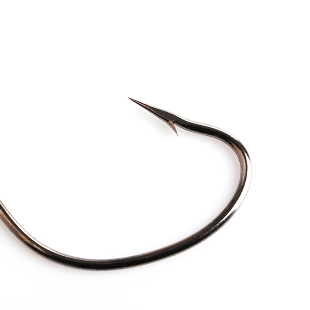 NGB 6-12PCS High Carbon Steel Offset Fishing Hook 5/0#-4# Barbed Sharp Crank Hook Lure Worm Fishing Accessories
