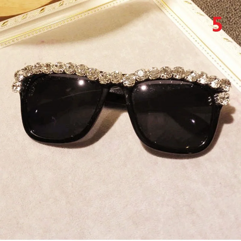 7 Design Fashion Women Sunglasses Retro Rhinestone Flower with Pearl Beach Party Sunglasses Costume Fancy Dress Gift ZA3075