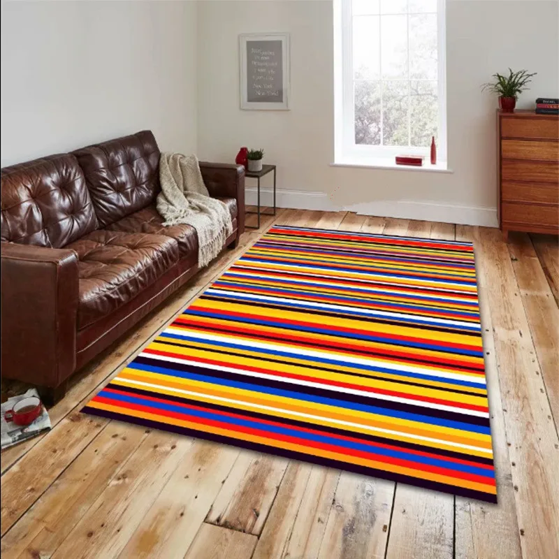 

Trend 3D colorful plaid striped print carpets for living room bedroom study Room area rugs and carpet Kids climbing floor mat