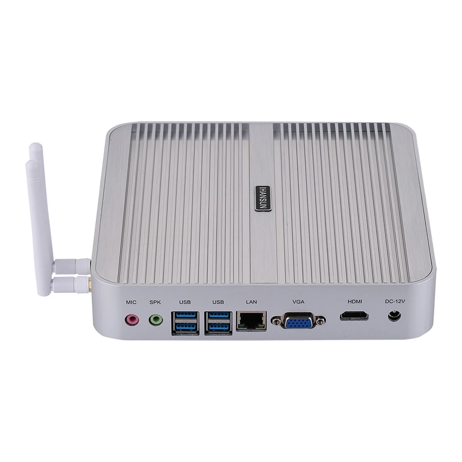 HUNSN Mini-pc zonder ventilator, desktopcomputer, BM01, HTPC, Kodi Box, Windows 11 pro of Linux Ubuntu, AC, WiFi, BT, VGA, HD, 4USB3.0,2USB2.0,LAN