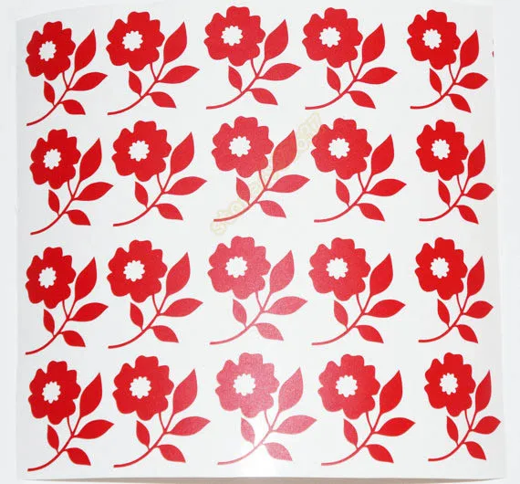 40pcs/set Flower Decal Floral Envelope Seal Wall Art Stickers Wedding Invitation Party Decoration Label Removable Wallpaper B347