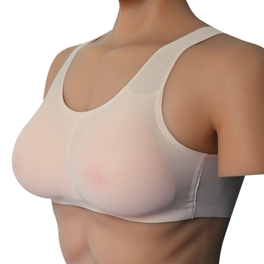 B-E Cup Silicone Breast Form Fake Breast Chest Pad CD Dressing With Underwear Bra+Insert Silicone Breast Forms Full Cup Seamless