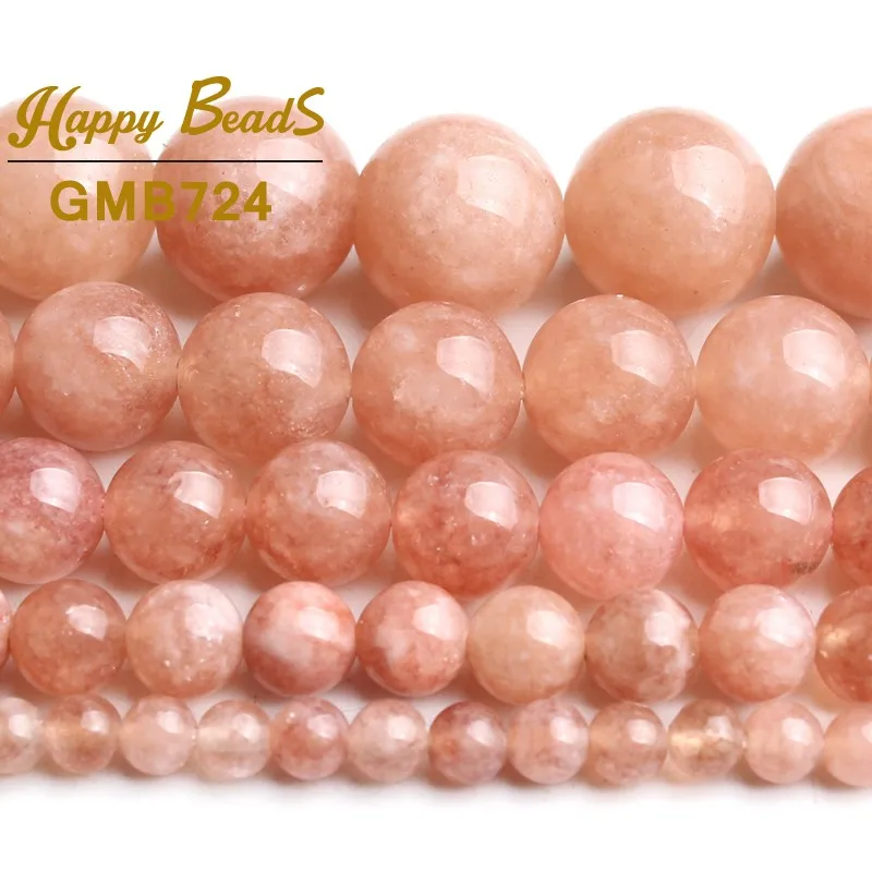 4/6/8/10/12mm Sunstone Beads Round Loose Spacer Beads 15\'\'Inch For Jewelry Making Angelite Stone DIY Bracelet Necklace Wholesale