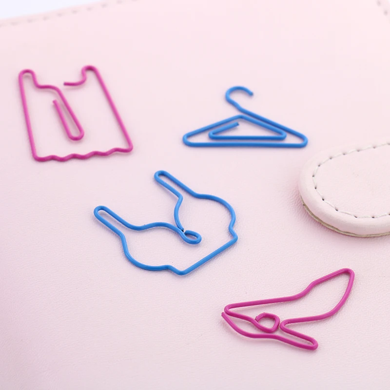 TUTU Modellering Paperclips Hoge hakken hangers kleren Drop Shape blauw rood Gekleurde Bookmark Memo Clip H0111