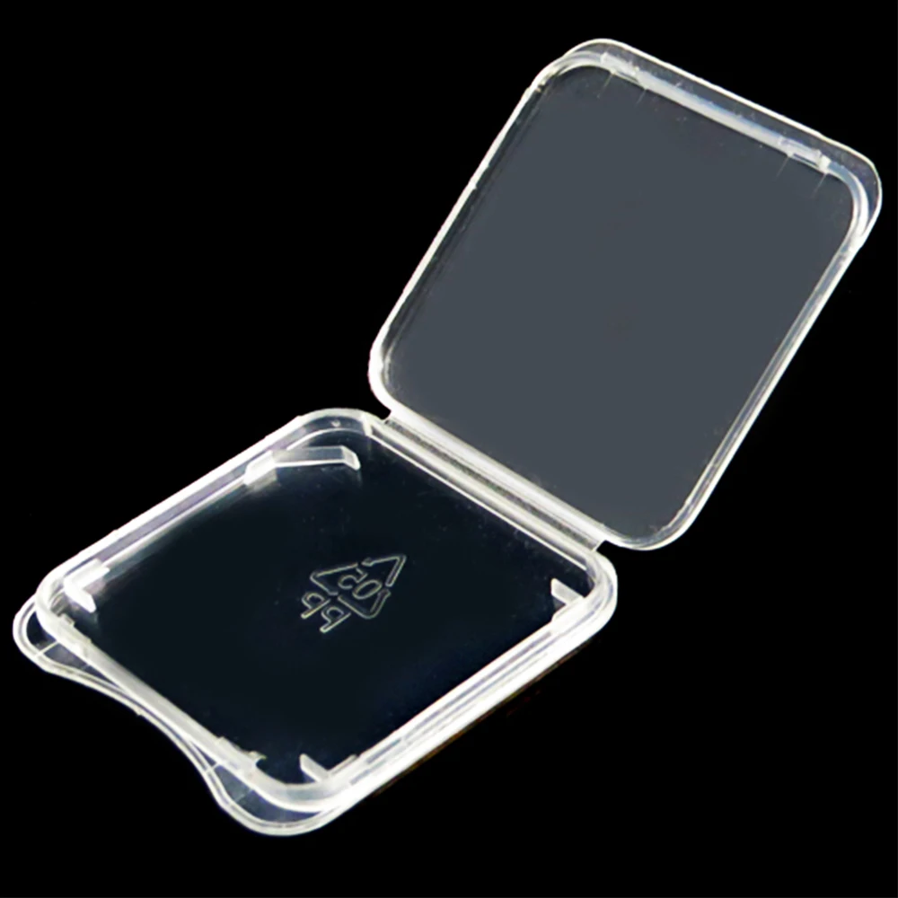 1000pcs/lot Plastic Clear Standard SD SDHC Memory Card Storage Box Case