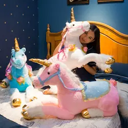 85cm Jumbo White Unicorn Plush Toys Giant Stuffed Animal Horse Soft Doll Gift Children Photo Props