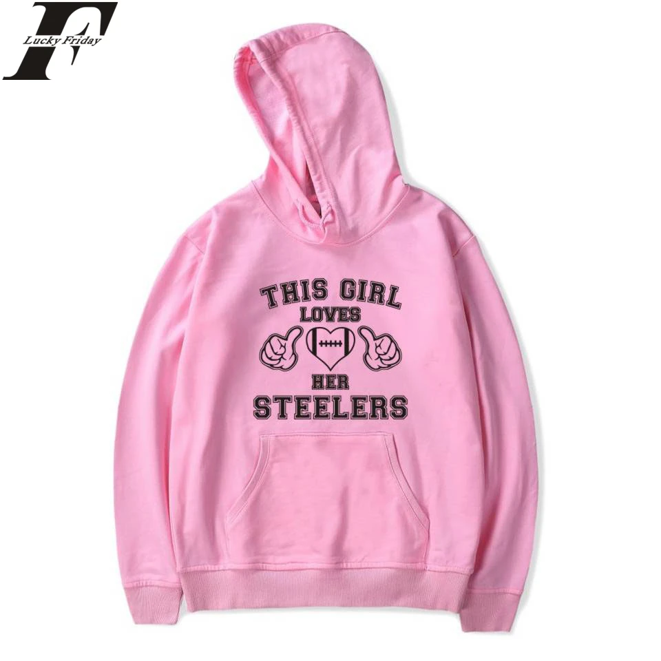 LUCKYFRIDAYF questa ragazza ama i suoi Steelers felpe con cappuccio felpe stampate uomo donna felpe con cappuccio a maniche lunghe felpa pullover top