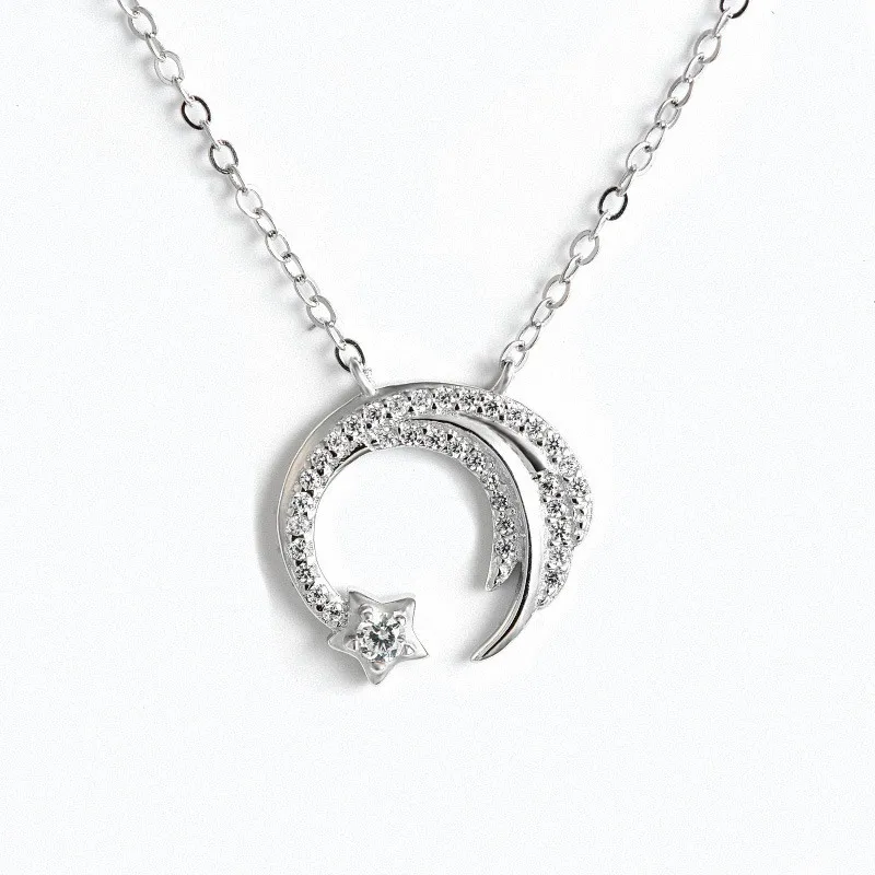 YIZIZAI Fashion SilverPlating Meteor with Cubic Zircon Pendant Necklace Womens Necklace Girls Lucky Gift Jewelry