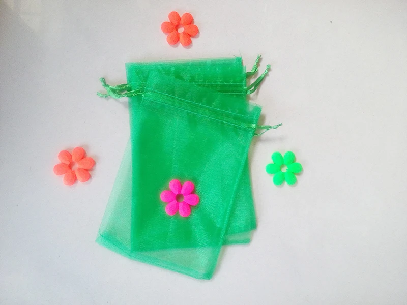 300pcs Grass green organza gift bags 15x20cm party bags for women event wed Drawstring bag Jewelry Display Bag diy accessories