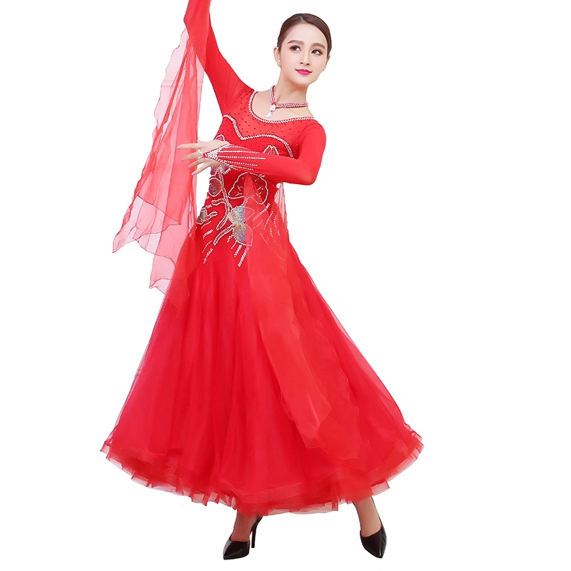 Phụ nữ Tùy Chỉnh Nhảy Múa Cạnh Tranh Dress Tango Flamenco Phong Tục Cô Gái Waltz Nhảy Múa Phù Hợp Với Tùy Chỉnh Phòng Khiêu Vũ Múa Váy D0366