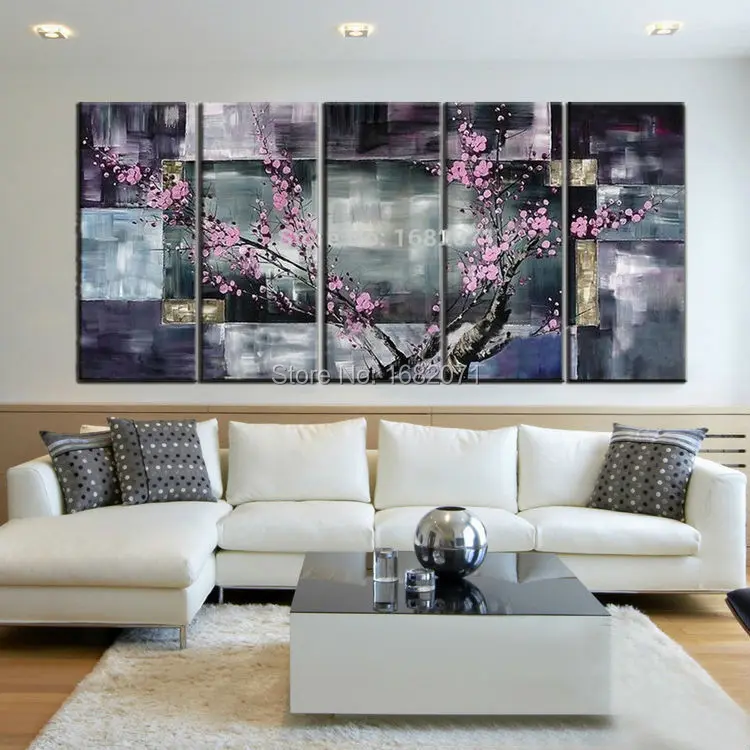 

Skilled Artist Hand-painted Combination Flower Plum Blossom Oil Painting On Canvas Handmade Plum Blossom Flower Oil Paintings