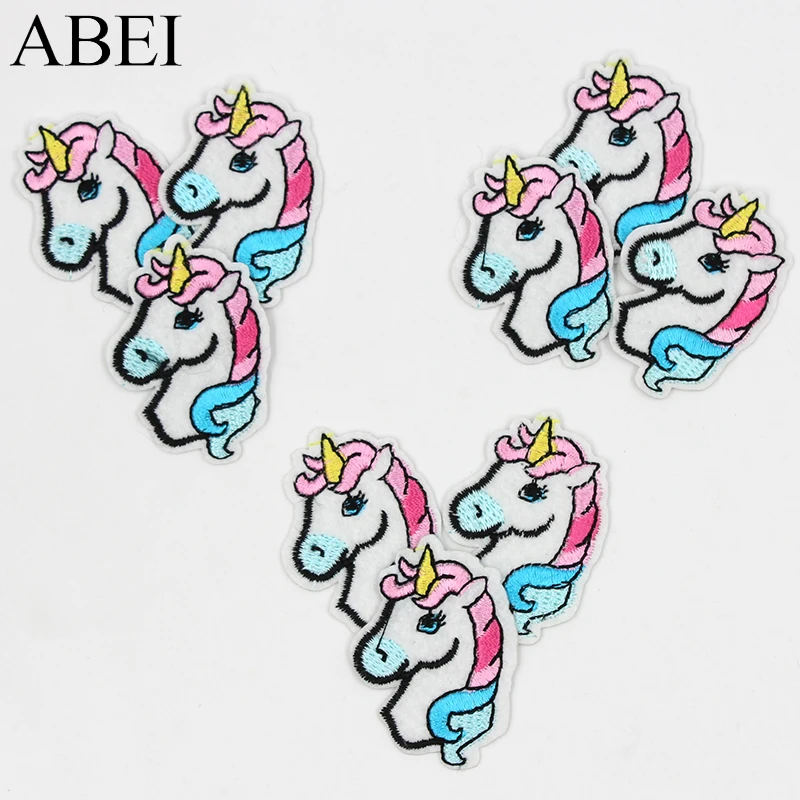 10pcs/lot Top Cartoon Animal Patches Embroidered unicorn Appliques Fabric Stickers for baby clothes bags DIY Patchwork Supplier