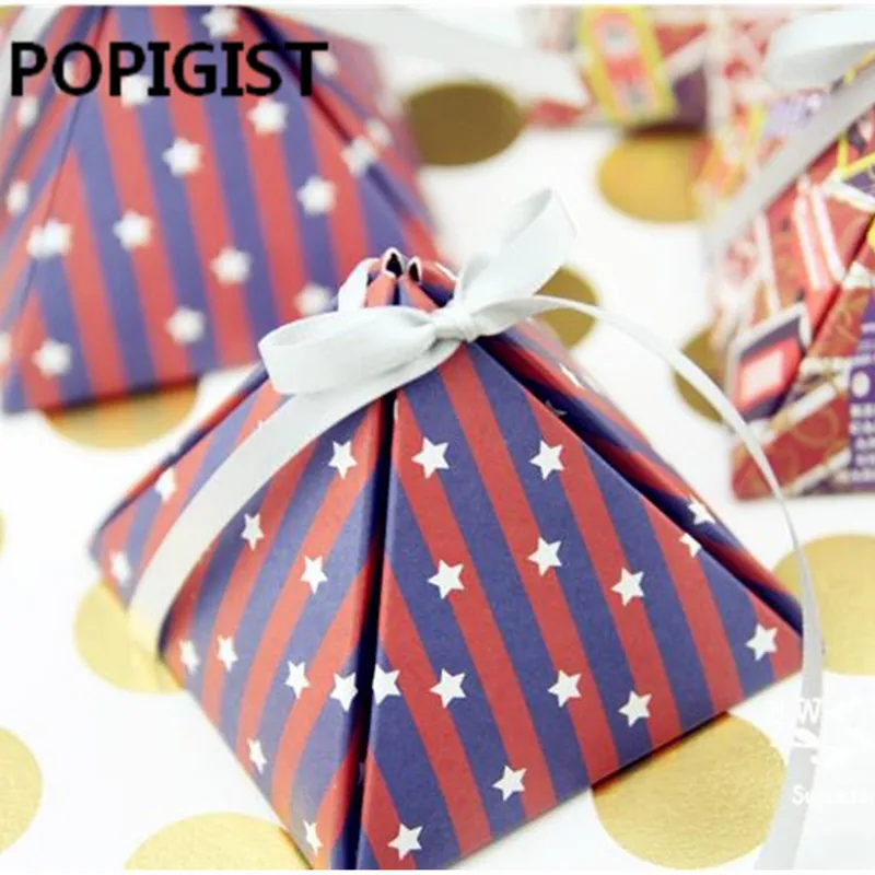 British Style Paper Box Gift Box USA national flag Packaging for chocolate Box Wedding Favors Candy Box 30pcs