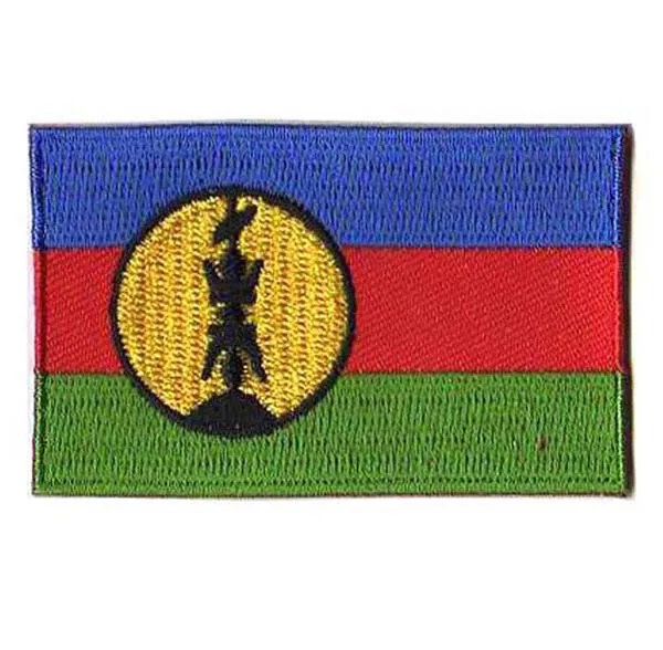 New Caledonia Patches For Clothing Personalized Embroidered Labels Made by Twill with Flat Broder and Iron On Backing MOQ50pcs