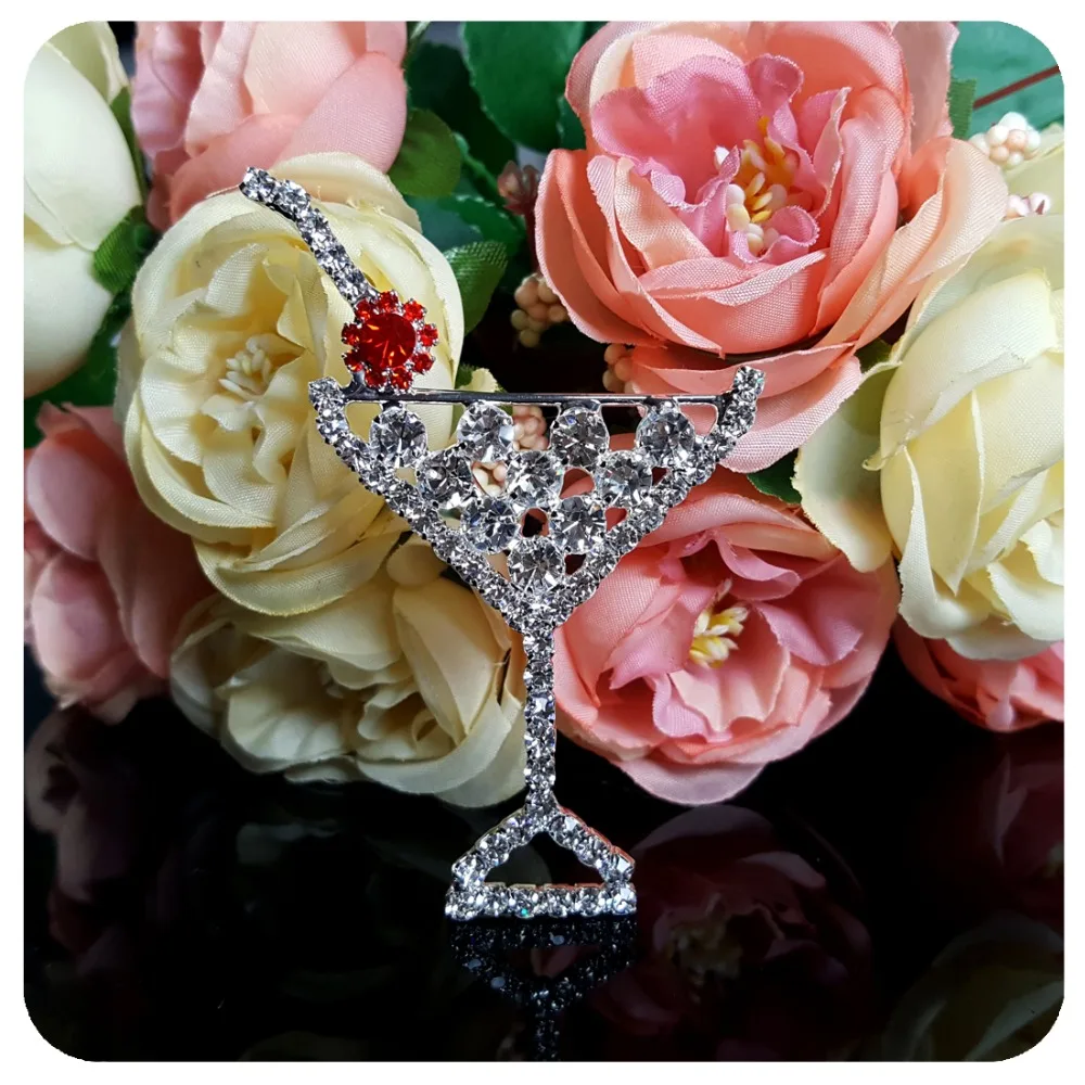 Blingbling Rhinestone Cocktail Brooch Pin Gift