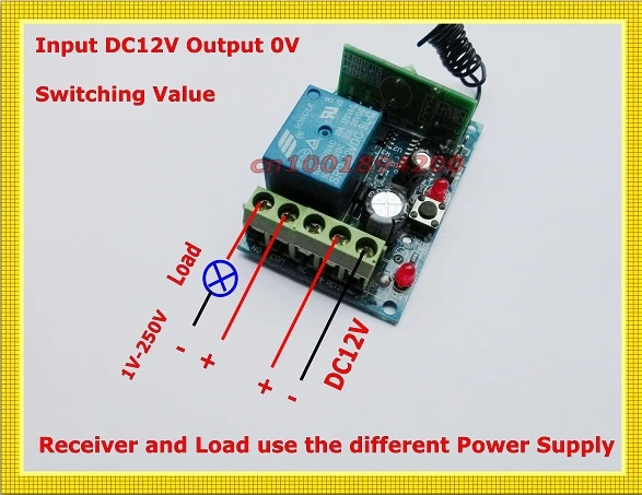 12V DC Remote Switch 10A Relay Receiver Learning Code 315/433.92 mhz RF RC Wireless Light Switch for Phone remote control ASK