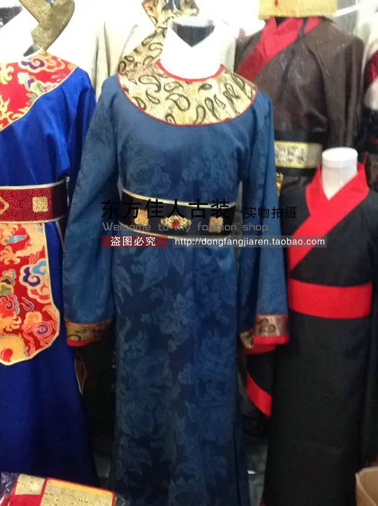 Ancient Chinese Eunuch Costume Male Costume of TV Play Legend of Tang Empress Wuzetian Multicolor with Hat