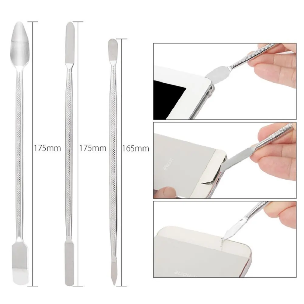 3 In 1 Rvs Spudger Set Voor Iphone Ipad Ipod Laptop Prying Opening Mobiele Telefoon Reparatie Tool Kit Hand tool Sets
