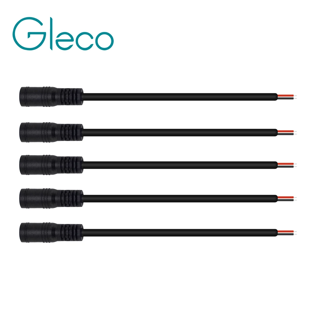 5PCS Female DC connector 5.5CM Wire Cable Connector 5.5x2.1 Plug For 3528 5050 LED Strip Light