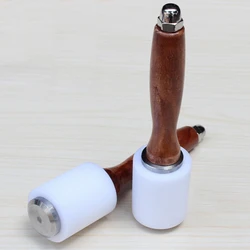 Professional Leather Carve Hammer Nylon Hammers Mallet Wood Handle For Leathercraft Punch Printing Percussion DIY Tool