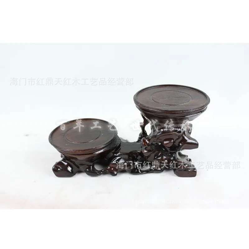 Daily purchase limit imitation mahogany mahogany base Teapot Base stone ornaments round base seat height