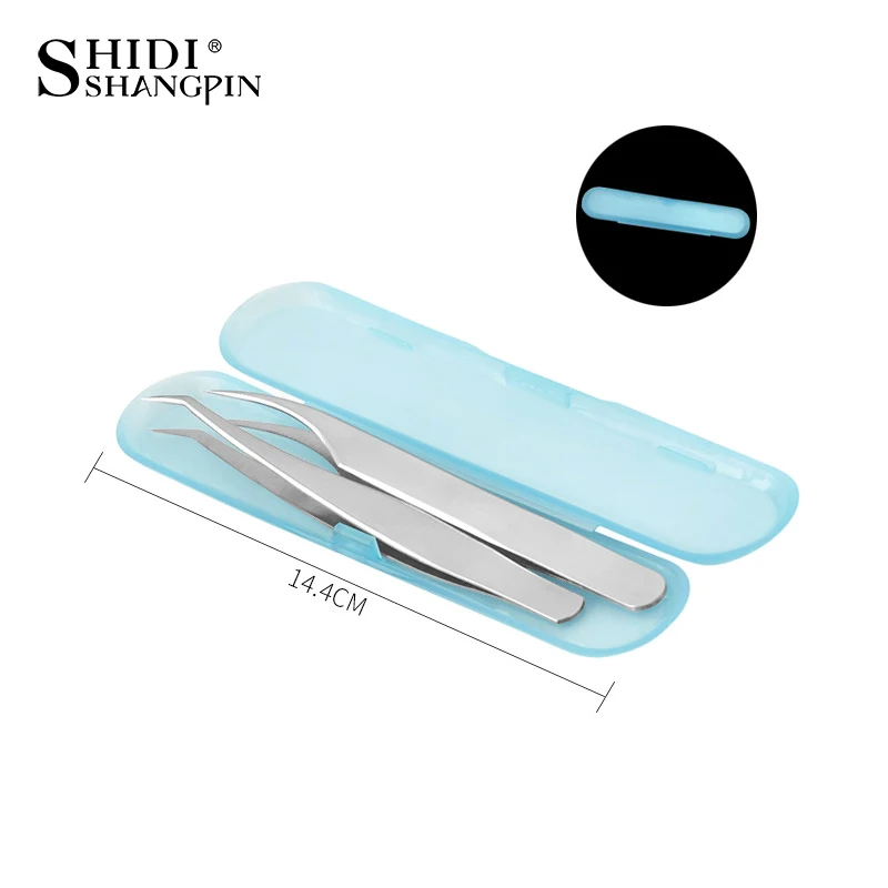 YSDO 2 PCS Eyelash Extension Tweezers Makeup Tools For Individual Lashes Stainless SteelTweezers False EyelashesTweezers Kit