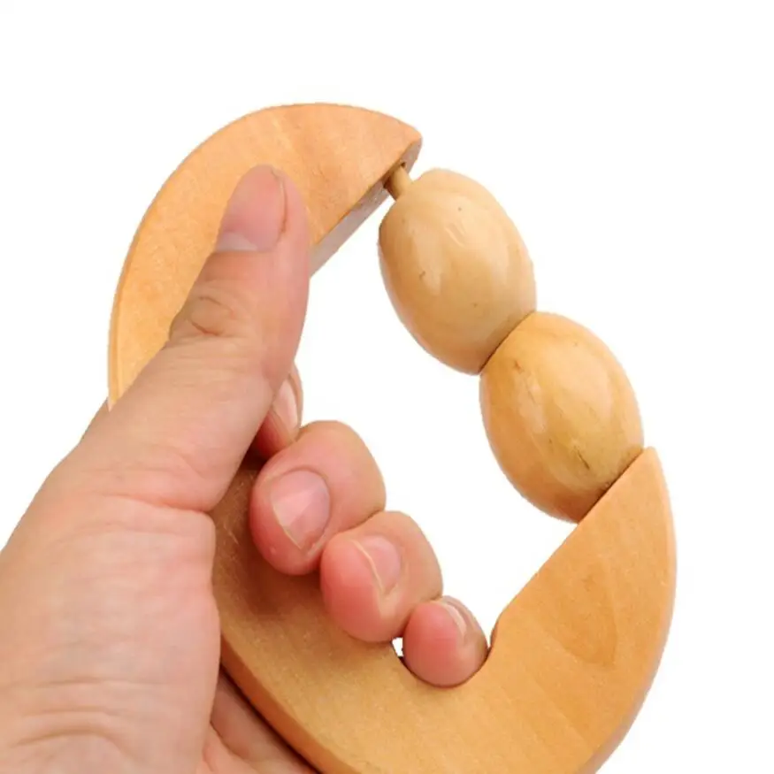 HANRIVER The new wooden massager two ball roller mixed batch of portable massage body