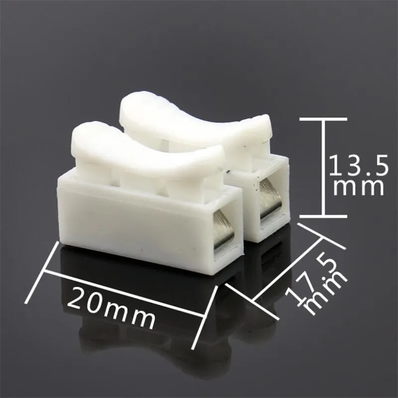 10x2p Spring Connector Wire With No Welding No Screws Quick Connector Cable Clamp Terminal Block 2 Way Easy Fit For Led Strip