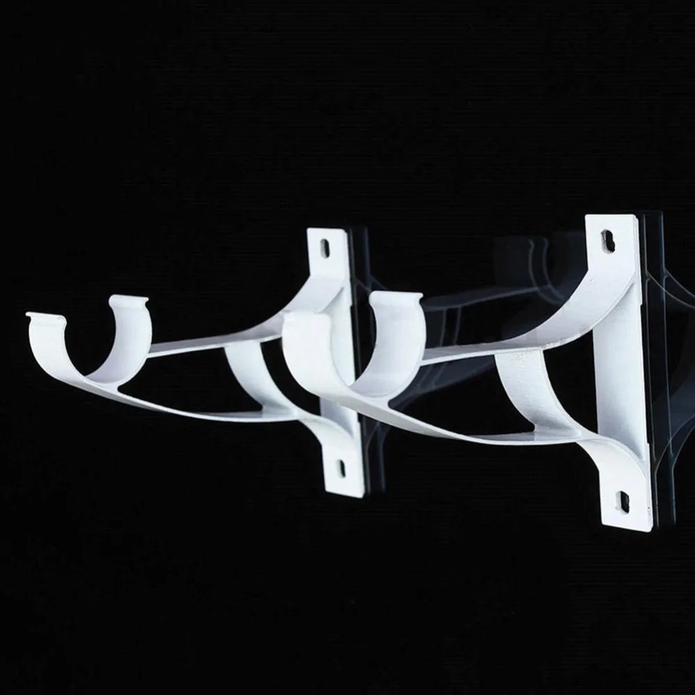 New 2Pcs Curtain Poles Metal Curtain Rod Pole Drapery Bracket Holder Fit Drape Rods.25Mm New Arrival