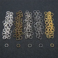 Aclovex 200pcs 4mm 5mm 6mm 8mm 10mm Open Jump Rings & Split Rings Gold Silver Color Metal Iron Connectors for Diy Jewelry Making