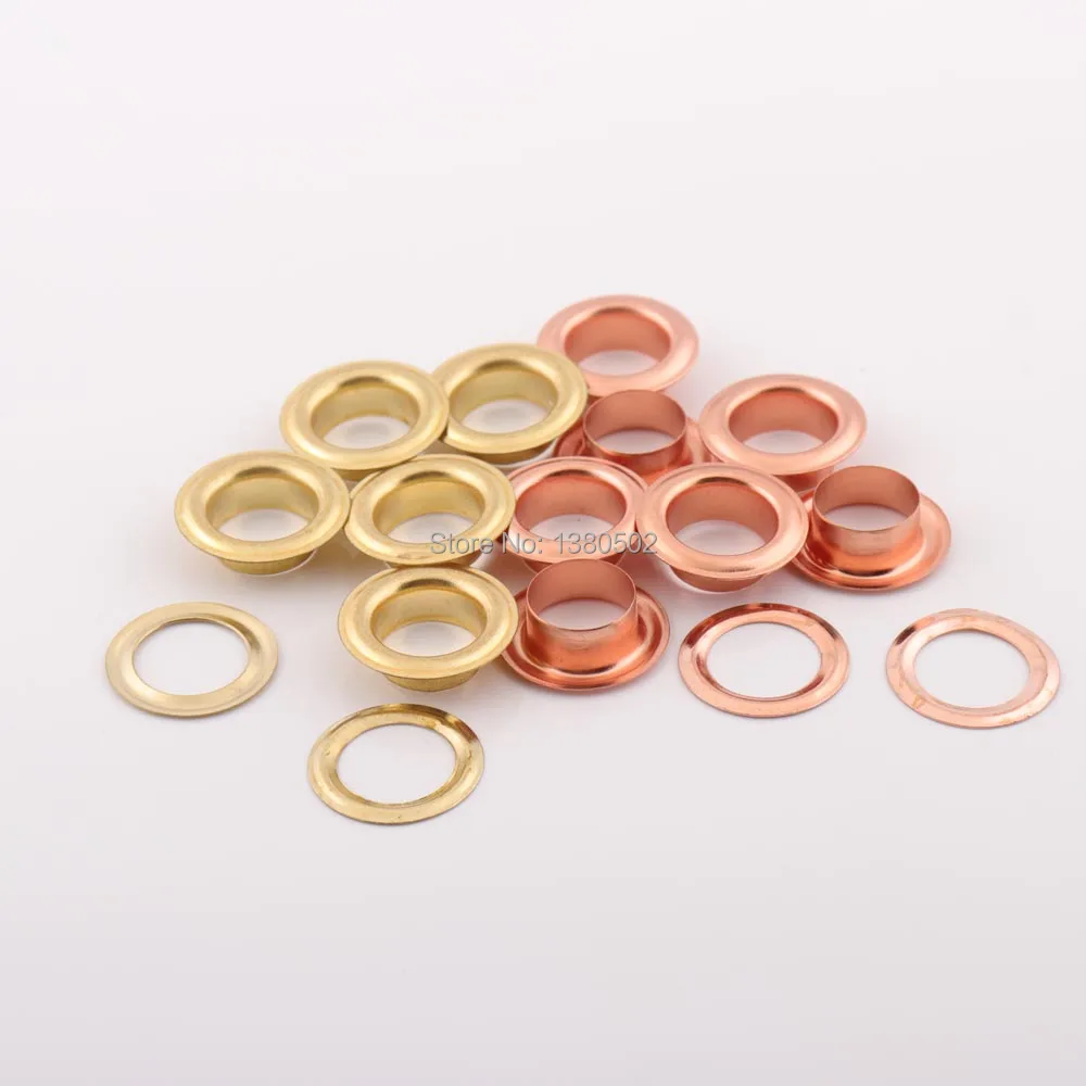 100pcs/lot 9/10/13/17/22mm outer diameter Rose gold color and gold color eyelets with washer grommets for bag belt  garment