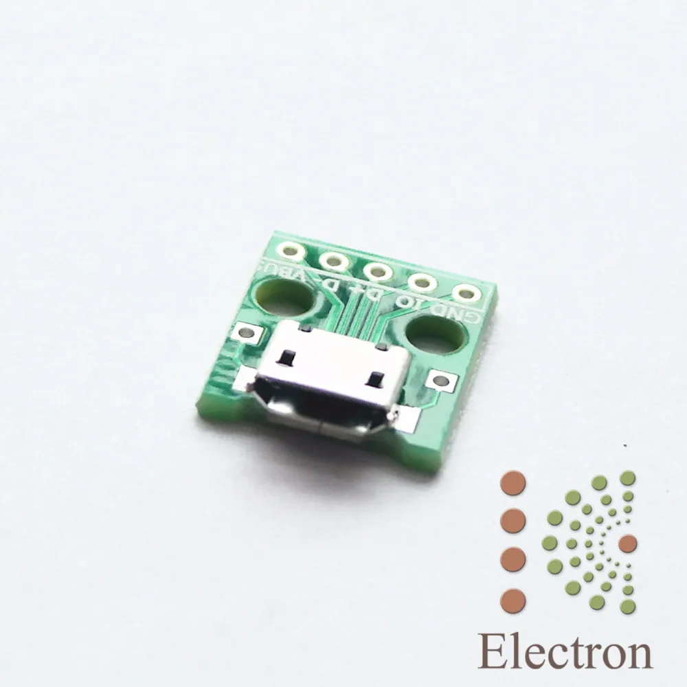 10pcs/set 5-Pin Female MICRO USB to DIP Adapter 2.54mm Pinboard PCB Connector