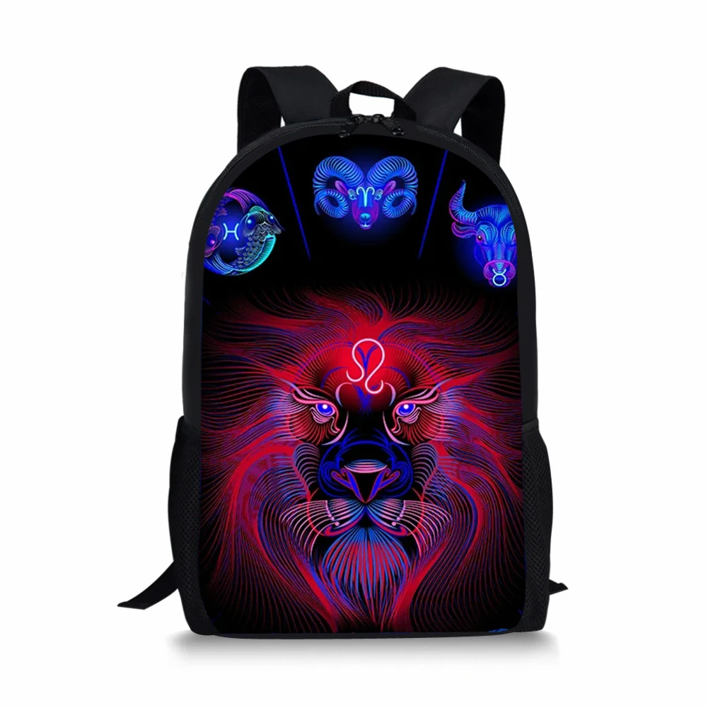 

ELVISWORDS Cool 12 Constellations School Bags For Boys Girls Orthopedic Rucksack Kids Book Bag Casual 3D School Backpack Mochila