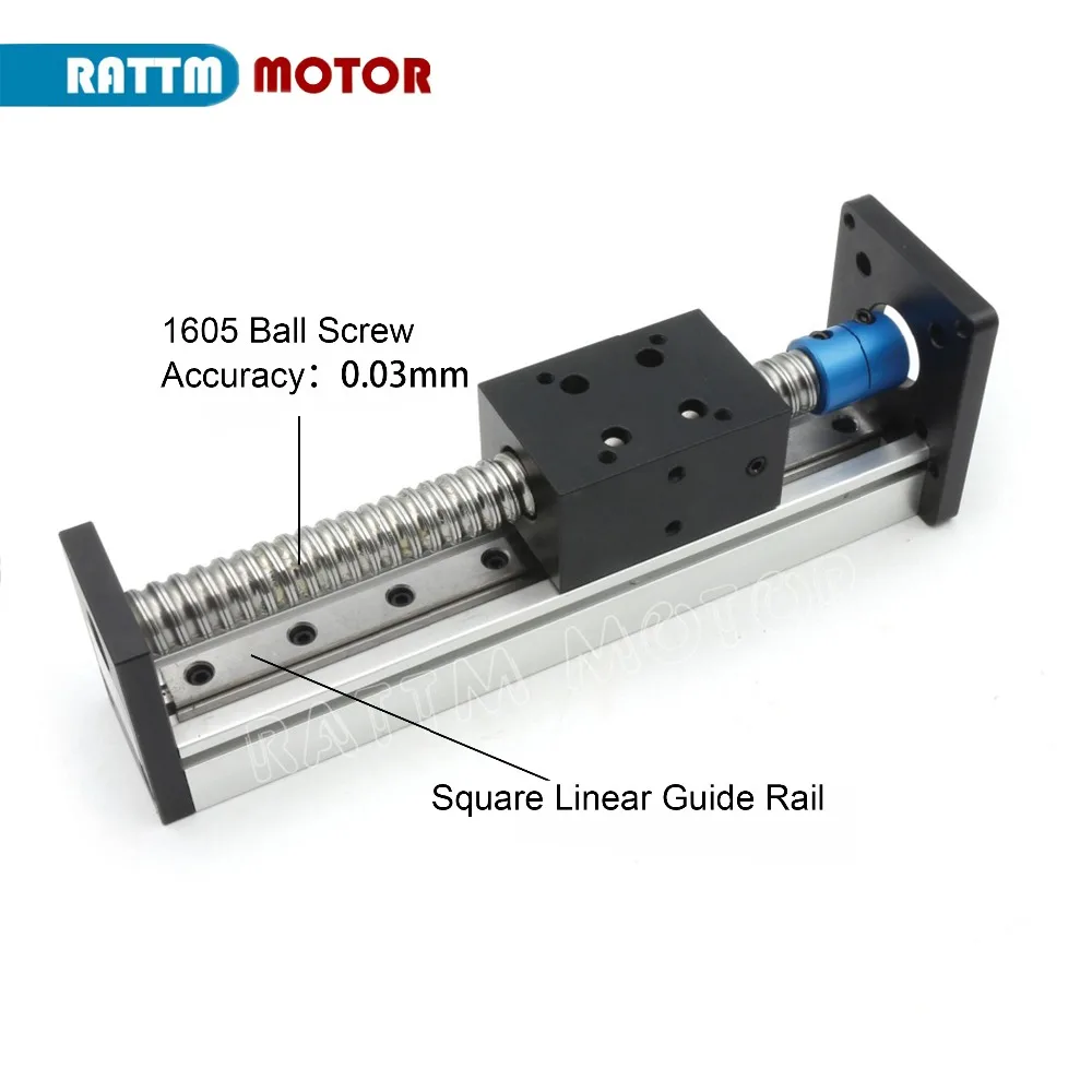 Imagem -03 - Guia Linear Ballsscrew para Cnc e Impressora 3d Tabela de Movimento do Trilho de Palco Nema 23 Stepper Motor Sfu1605 100 mm 200 mm 300 mm 400 mm 500 mm