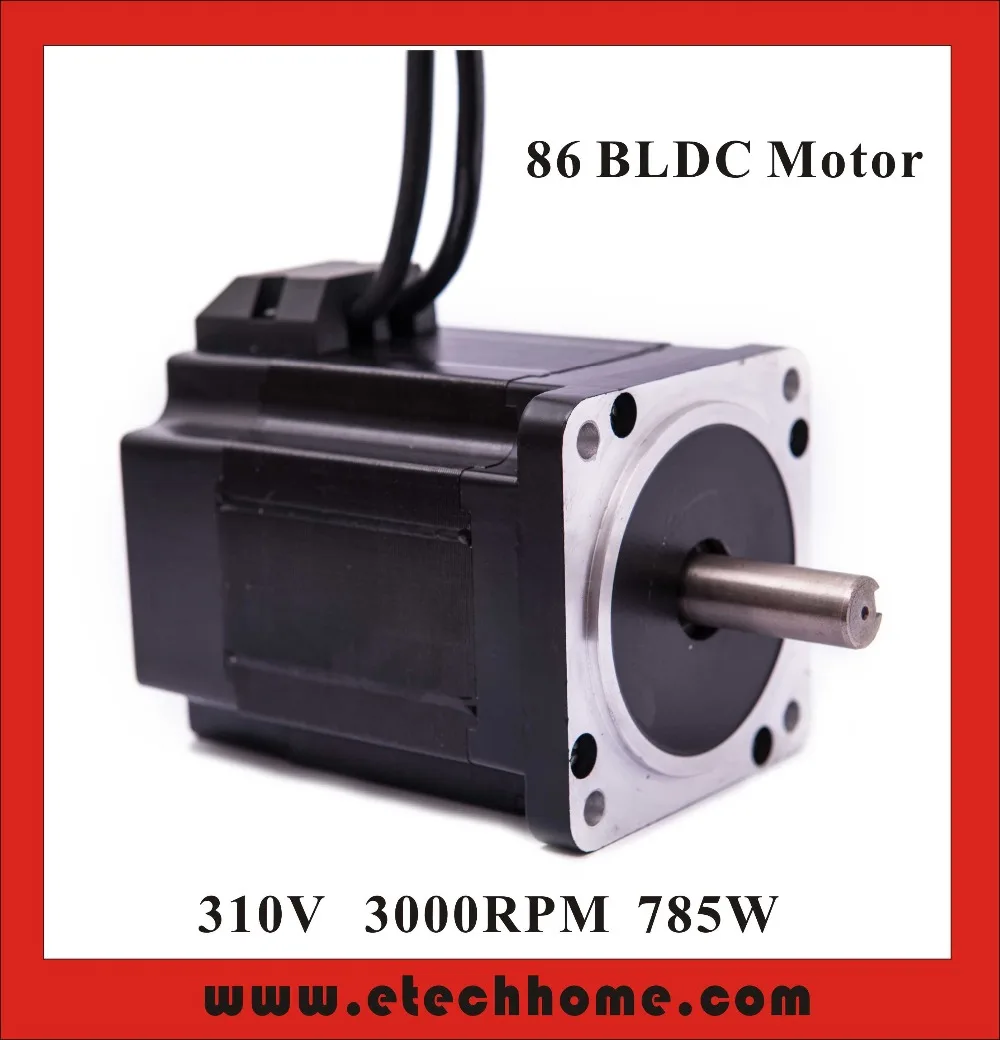 86 Brushless DC Motor 310V 785W 3000rpm Square Flange 86 mm