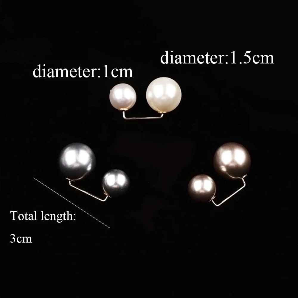 Simple Double Pearl Brooch Sweater Collar Needle Brooch Pins Clothing Accessories Brooches for Women