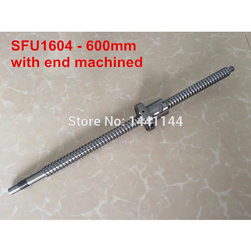 

1pc Ball screw SFU1604 - 600mm + 1pc Ball nut for CNC with BK12/BF12 end machined