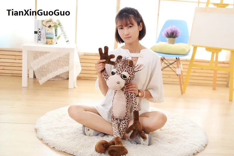 stuffed plush toy about 60cm lovely jungle giraffe soft plush toy baby toy birthday gift h0813