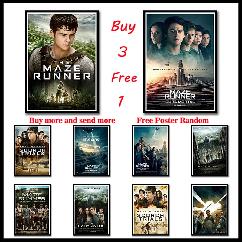 The Maze Runner White Coated Paper Posters Wall Art Murals Pictures For Bedroom Decoration Frameless