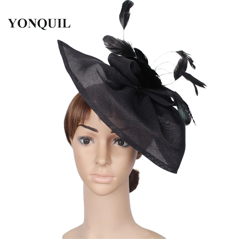 New Arrive Charming Fascinator Wedding Hats With Ostrich Quill Bridal Headpiece With Feather Party Headband Hair Accessories